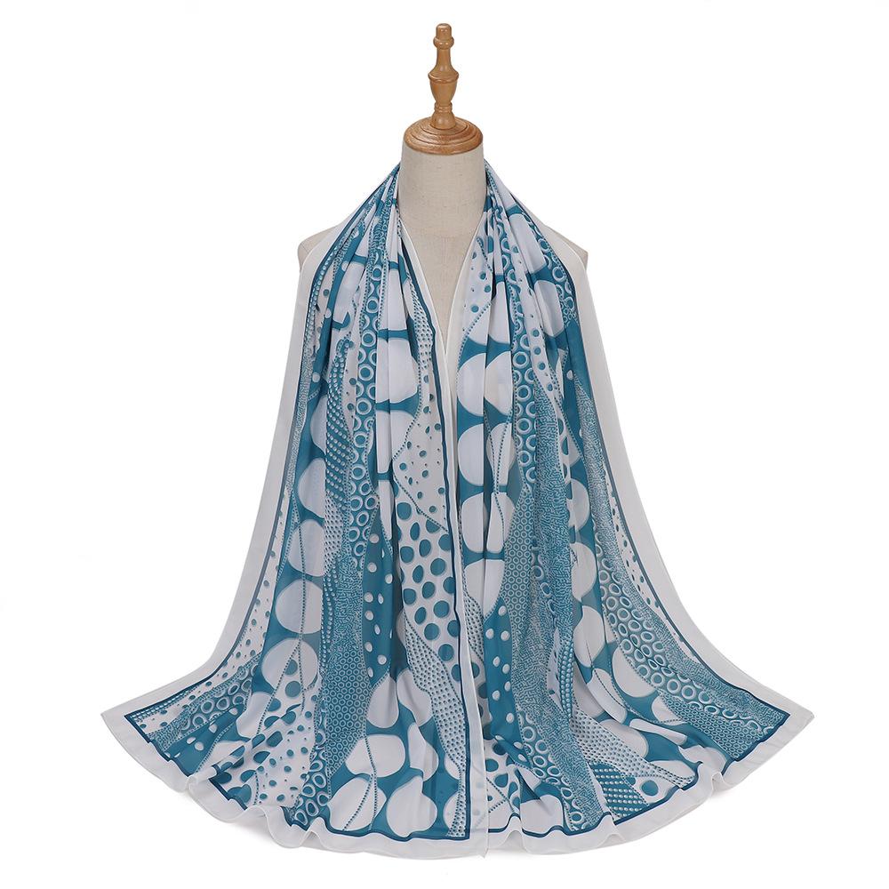 New Designs Printed Hijab Chiffon Scarfs For Women Scarves Muslim Fashion Turbans Malaysian Muslim Hijabs Wraps Ramadan Turban