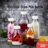 Multi-size Square Glass Bottles for Milk, Yogurt, or Juice - Transparent & Large Capacity