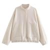 Woman Tweed Jacket Coat Fluffy Plush Jackets for Women Bomber Jacket Coat Autumn Winter Black White Demi-season Jacket
