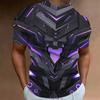 Camiseta Masculina de Verão com Estampa 3D Gola Redonda Moda Versátil Respirável Tendência Casual