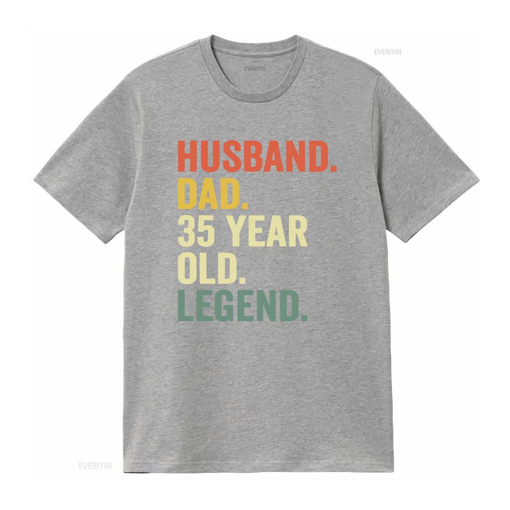 Retro Vintage Unisexs 35th Birthday Husband Dad 35 Year Old Legend Print Casual T Shirt Vintage Breathable Versatile