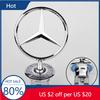 EZB2  Hot 2025 Star Bonnet Badge Car Hood Front Chrome Logo Hood Marking For Mercedes Benz C E S Class W204 W205 W212 W213 W211 W220 W
