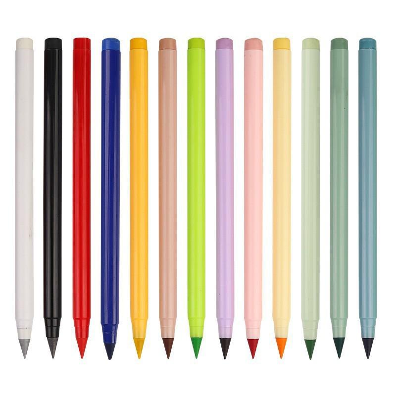 Erasable Posture Correcting Eternal Pencil - 12 Colors, No Sharpening Needed, Durable Lead, Perfect for Kids' Drawing.