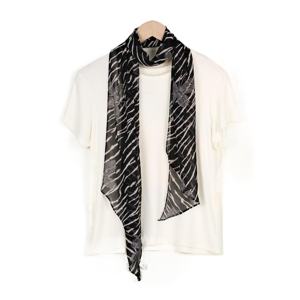Ribbon Scarf Headband Thin Long Scarves Luxury Leopard Print Scarf  Dress Decor