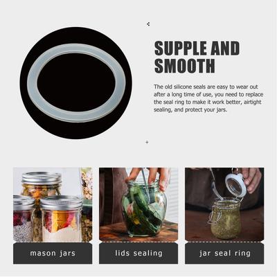 20 Pièces Anneaux en Silicone pour Conserve Joints pour Bocaux de Stockage en Verre Boîte Scellage Hermétique Ménage Étanchéité Alimentaire Remplacement