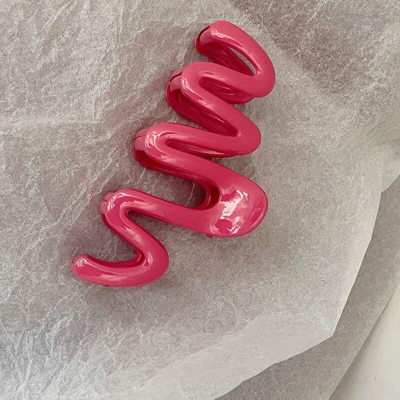 New Large Acrylic Frosted Hair Claw for Women Girls Hairpin Matte Wave Hair Claw Clip Hair Accessories Girls Headwear
