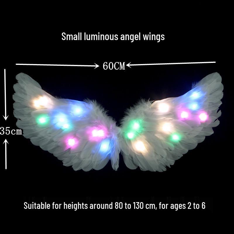 Children's Glowing Angel Feather Wings Costume Prop for Girls & Adults - Fairy, Elf, Cosplay & Photoshoots
