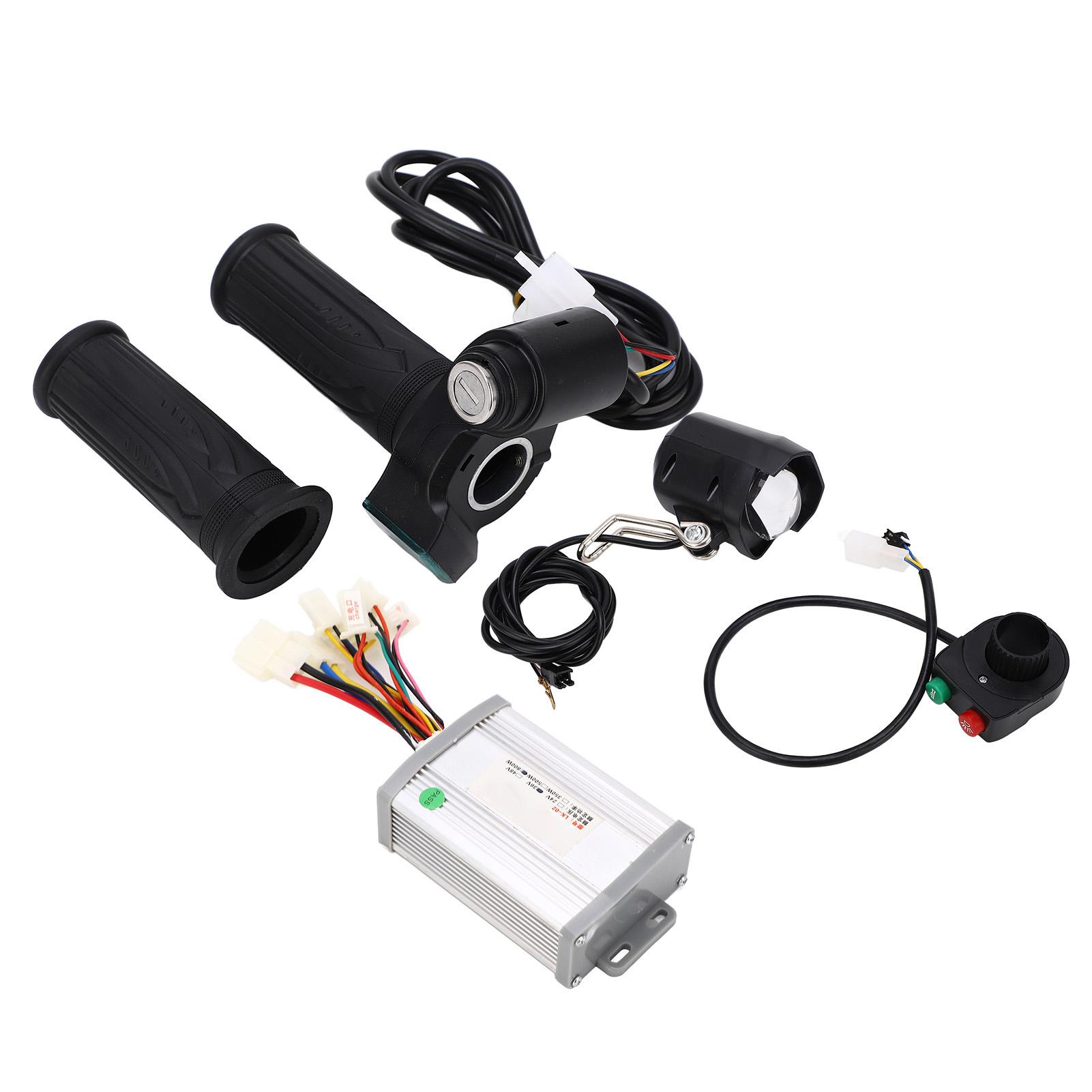 

36V 800W Electric Bike Controller Handlebar Kit Overcurrent Protection Brush Controller with Throttle Handle Kit for Repair