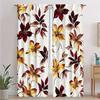 2Pc Bridal Corsage And Wildflower Pattern Curtains, Polyester Fabric, Machine Washable, Suitable For Bedrooms And Living Rooms