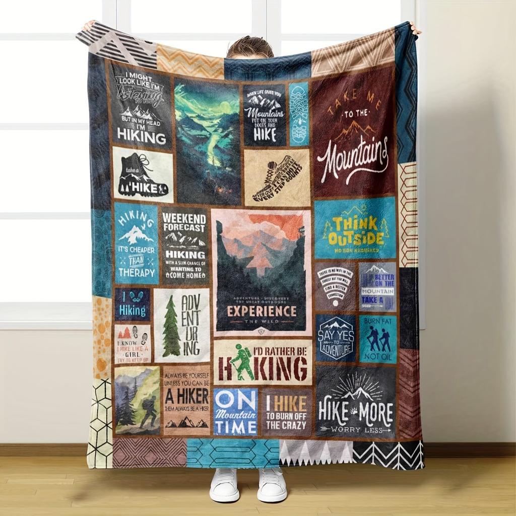 Camping Series Green Tree Printed Blanket Men'S And Women'S Four Seasons Available Soft Blanket Flannel Blanket