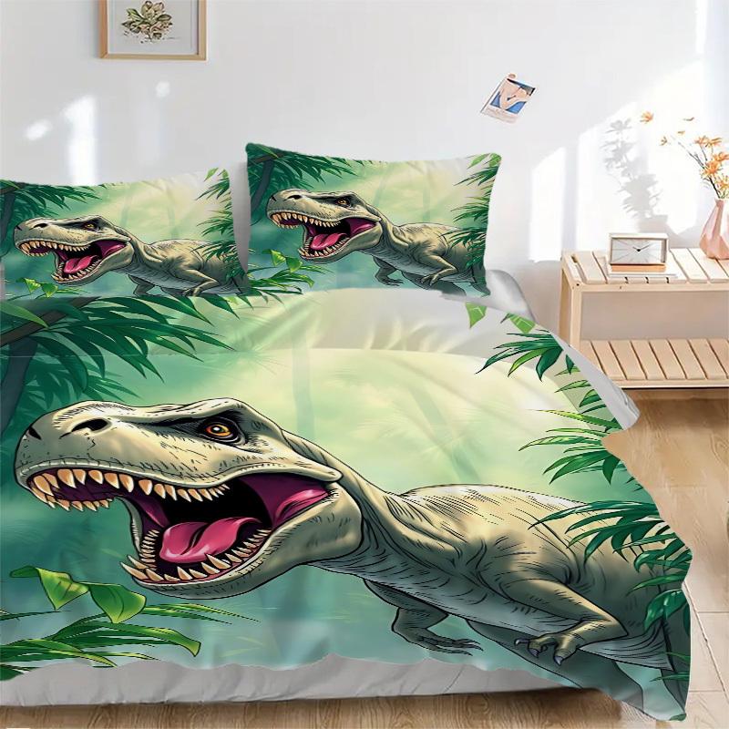 

3pcs Dinosaur Print Duvet Cover Set - Machine Washable, Includes 1 Cover and 2 Pillowcases, No Core Included yy251013119 135x200cm