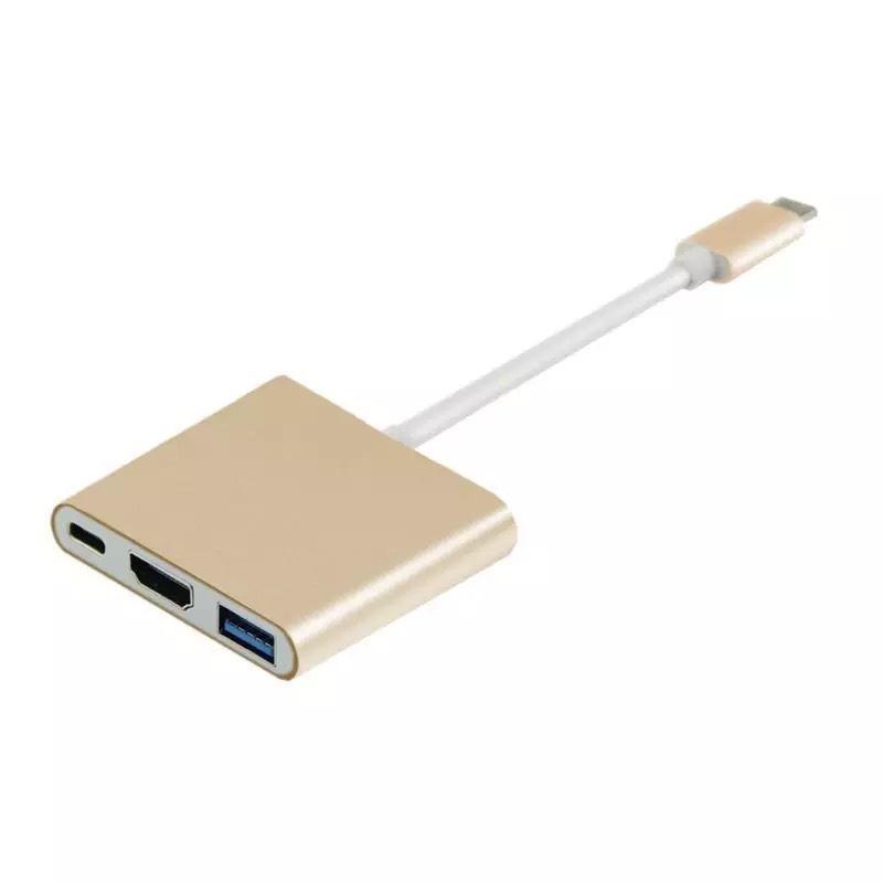 

Адаптер 1080P Type C USB-концентратор Type C с разъемом Type-C и портом зарядки HDMI/USB 3.0/USB C 3.1 для MacBook Huawei золотой