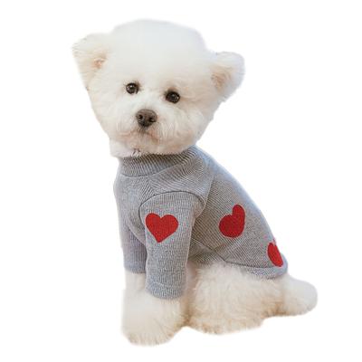 Camiseta Roja para Perro con Estampados de Corazón de Amor, Jersey de Cuello Alto para Mascota, Día de San Valentín, Ropa Linda para Mascota, Disfraz Festivo para Aniversario de Boda