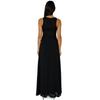 Elegant Women Round Neck Sleeveless Geometric Print Chiffon Dress Long Floor Length Stylish Casual Attire