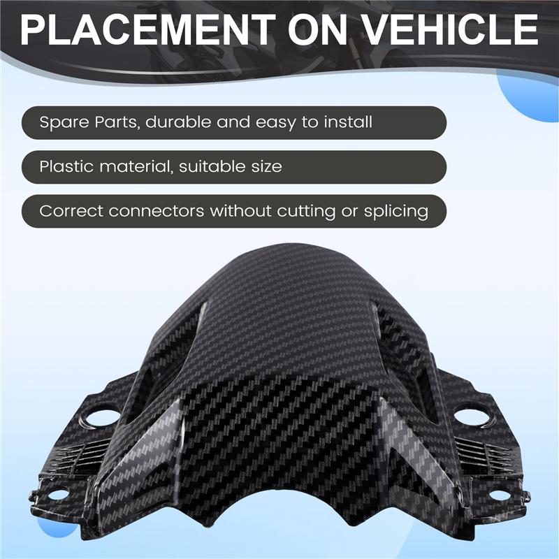 

A51K-Motorcycle Front Section Fairing Headlight Shroud Cover Front Upper Nose Hood For Yamaha MT-07 MT07 FZ07 FZ-07 18-20 Carbon Fiber