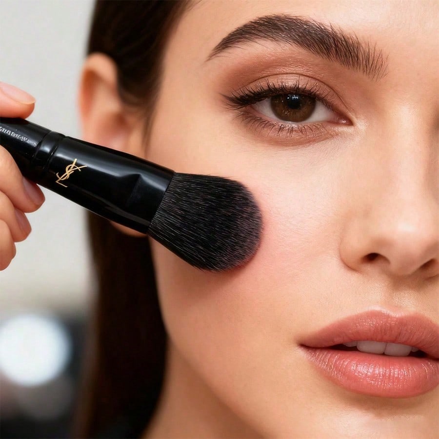 

Portable Makeup Brush Soft Bristle Makeup Setting Powder Brush 13cm Makeup Tool чёрный