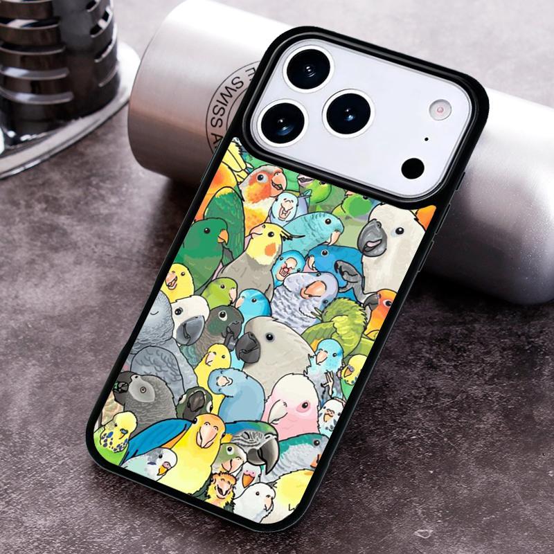 Parrot Bird Phone Case for iPhone 17 16 15 Pro Max Air 14 13 12 11 Plus Shockproof Capa Cover