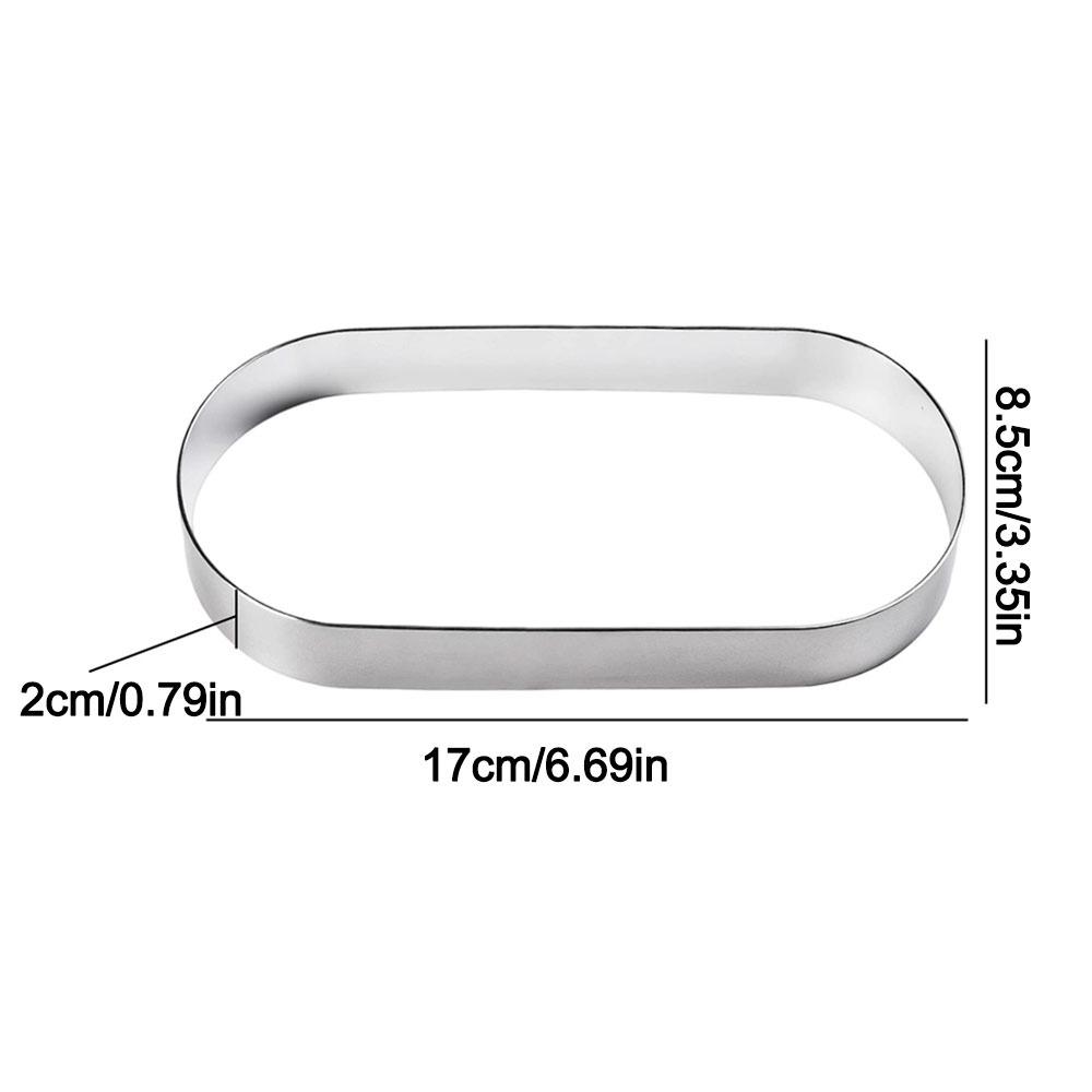 Stainless Steel Oval Cake Rings Multipurpose Cake Ring Molds  for Professional Pastry Baking