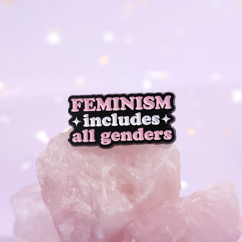 Stylish Equaiiy Series Metal Badge Unique Geometric Brooch With Colorful Lettering For Fashionable Occasions