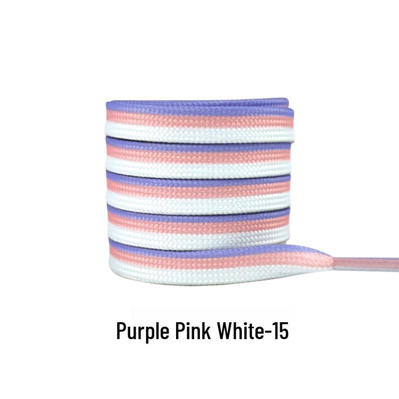 Three-Color Patchwork Macaron Shoelaces for Canvas, White Shoes - AJ1, AF1, Dunk