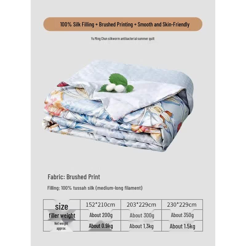 FUANNA 100% Tussah Silk Summer Cooling Quilt