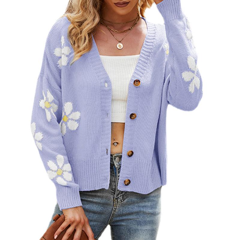 GMXIA Spring and Winter Women's Knitted Coat Loose Preppy Sweater Cardigan