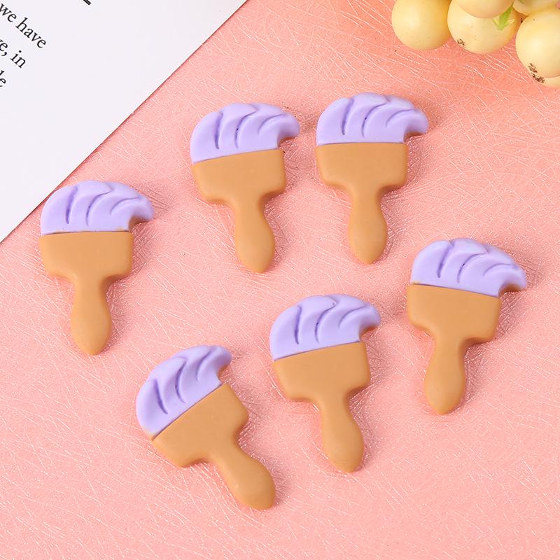 DIY Resin Cartoon Paintbrush Creative Phone Case, Hair Clip, and Toy Storage Box Décor Accessories