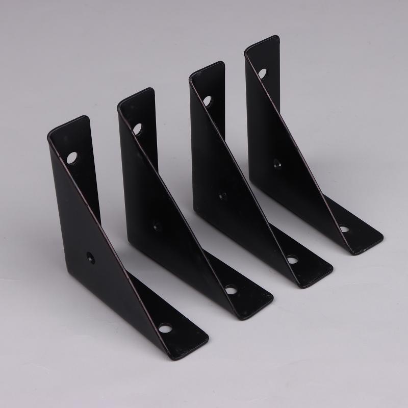 (YY)4Pcs 2025 New Right Triangle Corner Supports White Black Wooden Furniture Corner Connector Fasteners For Beds Cabinets