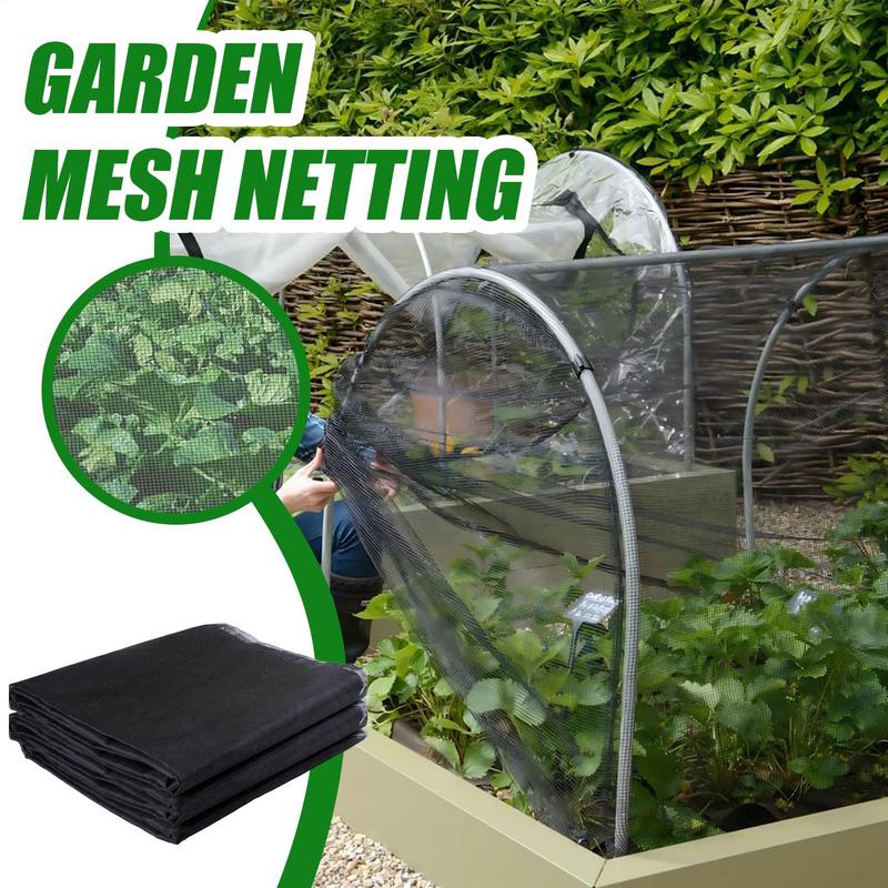 4/6/10m Black Garden Insect Net Reusable Anti Bird Raised Garden Bed Cover Breathable Adjustable Plant Support Netting