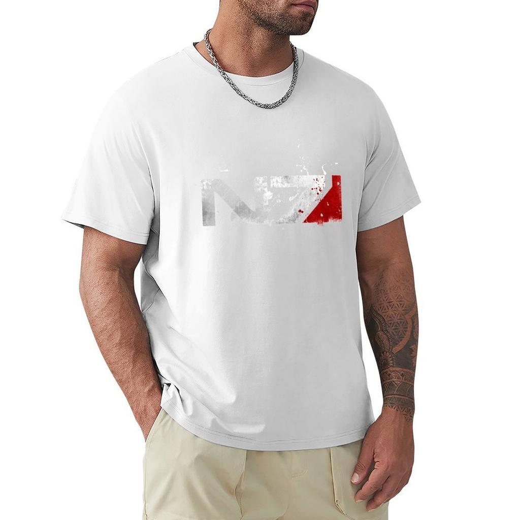 Mass Effect Distressed N7 TShirt sweat vintage cheap stuff mens white t shirts