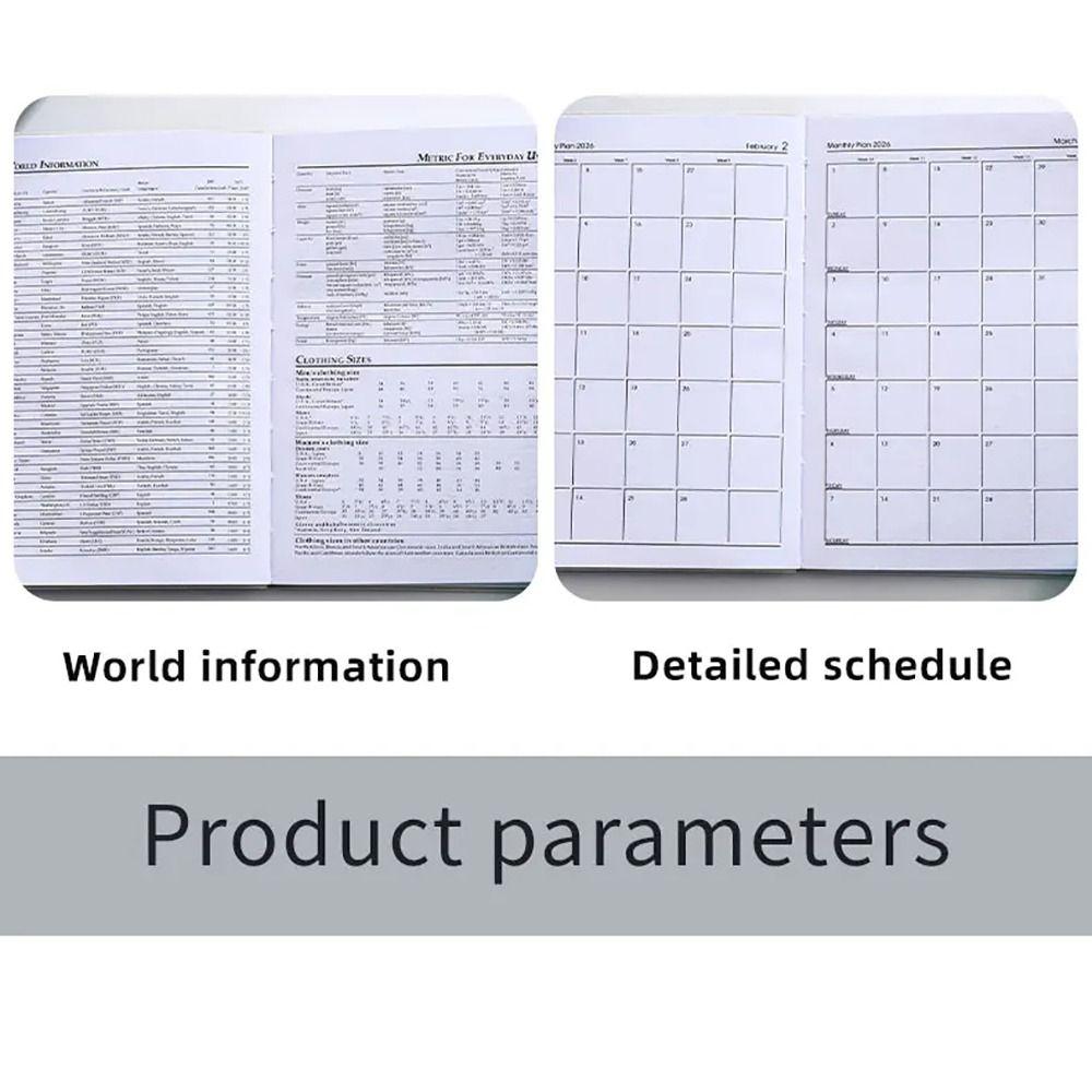 2Pcs Mini Portable A7 Planner Book 2026 Pocket Diary Journal Agenda Book  Weekly Calendar