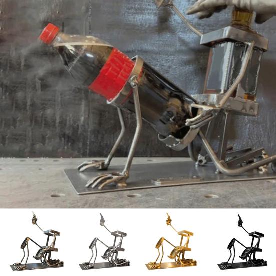Yousheng Metal Skeleton Wine Bottle Holder Steampunk Style Skull Coke And Wine Bottle Stand for Whiskey Beer Gothic Halloween Home Decoration