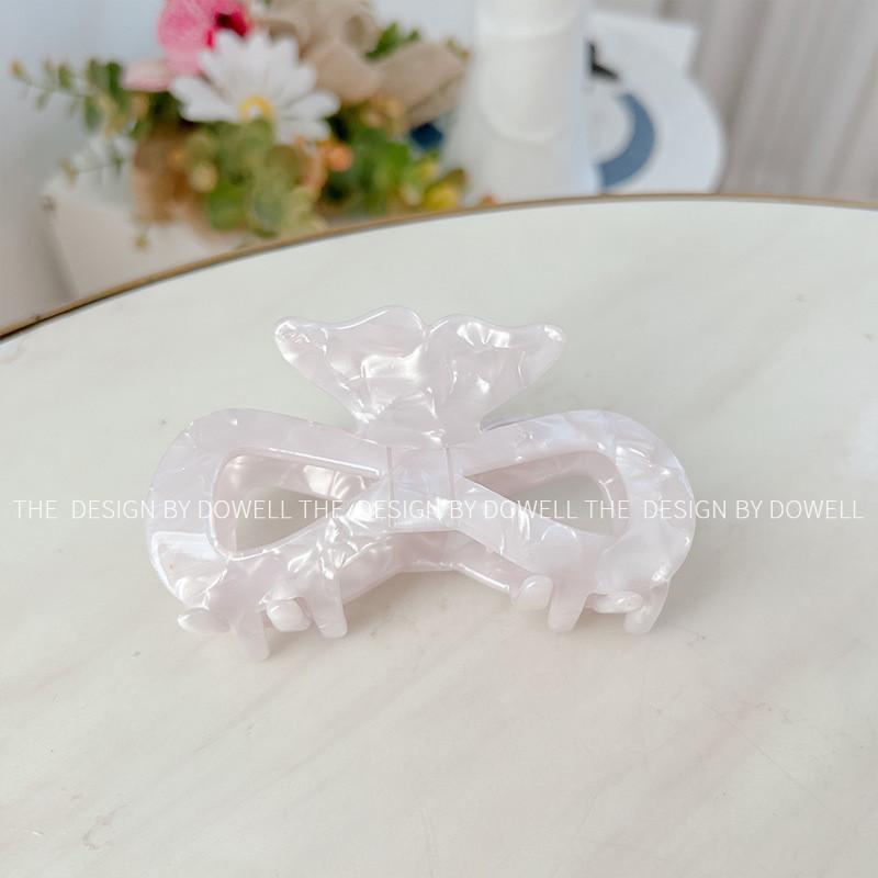 Fashionable Large Hollow Bow Hair Claw Clip For Women In Trendy Black And White Patterns