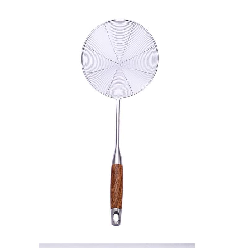 

ZISIZ Pearwood Handle Stainless Steel Slotted Spoon