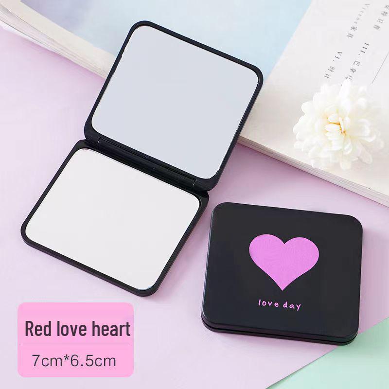 Portable Folding Rose Mirror: Compact HD Double-Sided Makeup Mirror with Flip-Top Design