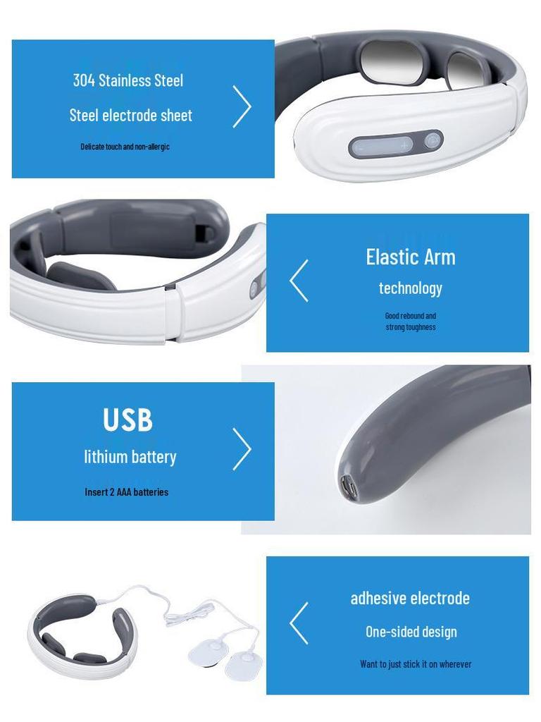 Multifunctional 4-Head Neck and Cervical Spine Heating Massage Instrument