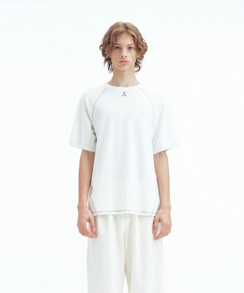 REST&RECREATION Waffle Raglan T-Shirt - White