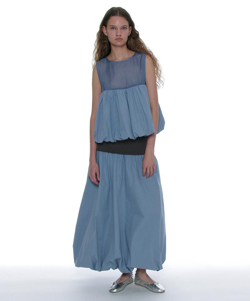 Partimento Woman 2-Way Puff Maxi Skirt_Pastel Blue