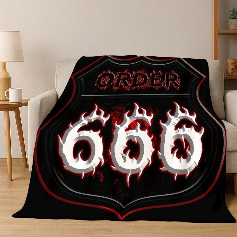 

Retro Route66 America Mother Road Sign Flannel Blanket Soft Warm Throw Blanket for Bedroom Living Room Bed Travel Camping Picnic 75x90cm
