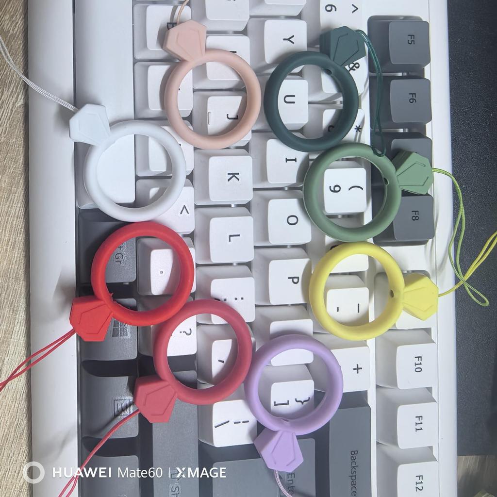 Silicone Colorful Phone Lanyard & Keychain with Anti-Lost Ring