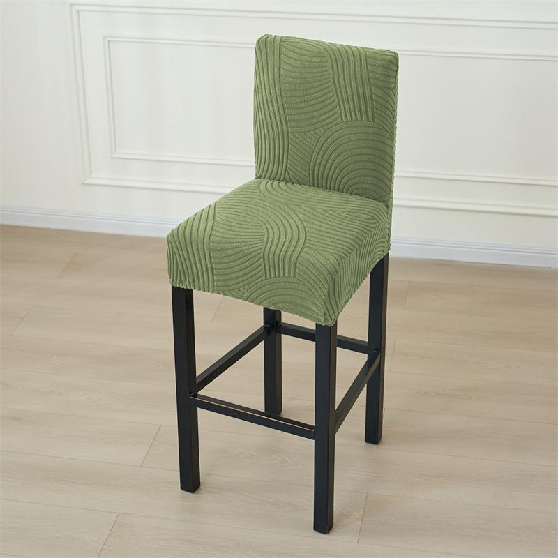 1/6pcs All-inclusive Bar Chair Covers Stretch Jacquard Short Back Stool Seat Slipcovers Small Size Chair Case for Living Room