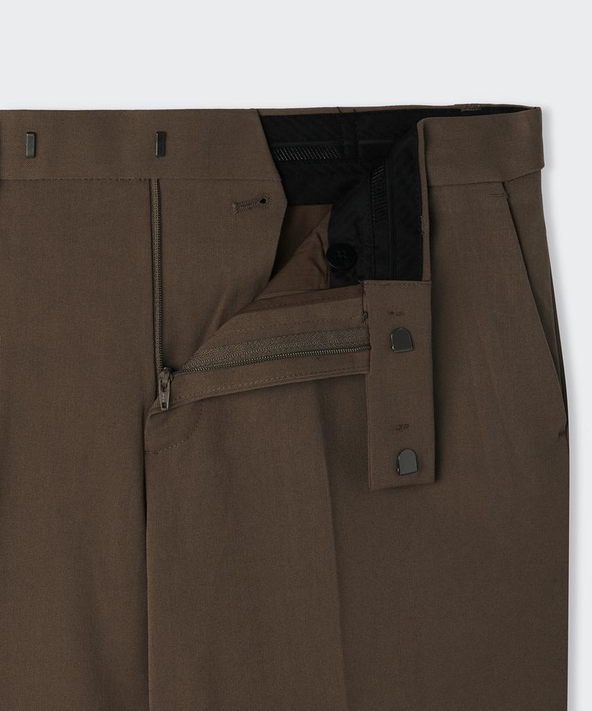 MUSINSA STANDARD Semi-Wide Hidden Banding Slacks [Brown]