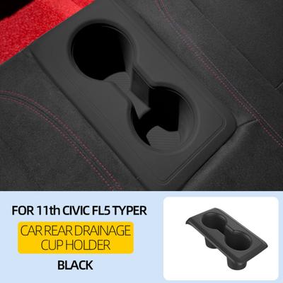 Inserto Portavasos para Civic Type R FL5 Asiento Trasero Antifugas Silicona Soporte de Vasos para Consola Central Fácil Instalación Accesorios de Interior de Coche