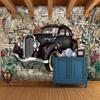 Vintage Wallpaper Custom 3d Stereo Relief Classic Cars Broken Wall Mural Cafe Kid's Room Living Room Backdrop Wall Murals