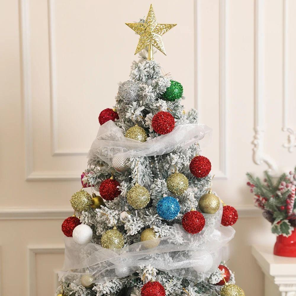 6Pcs/Set Creative Christmas Decoration Pendant Shiny Solid Color Xmas Tree Hanging Pendants 6cm Shatterproof