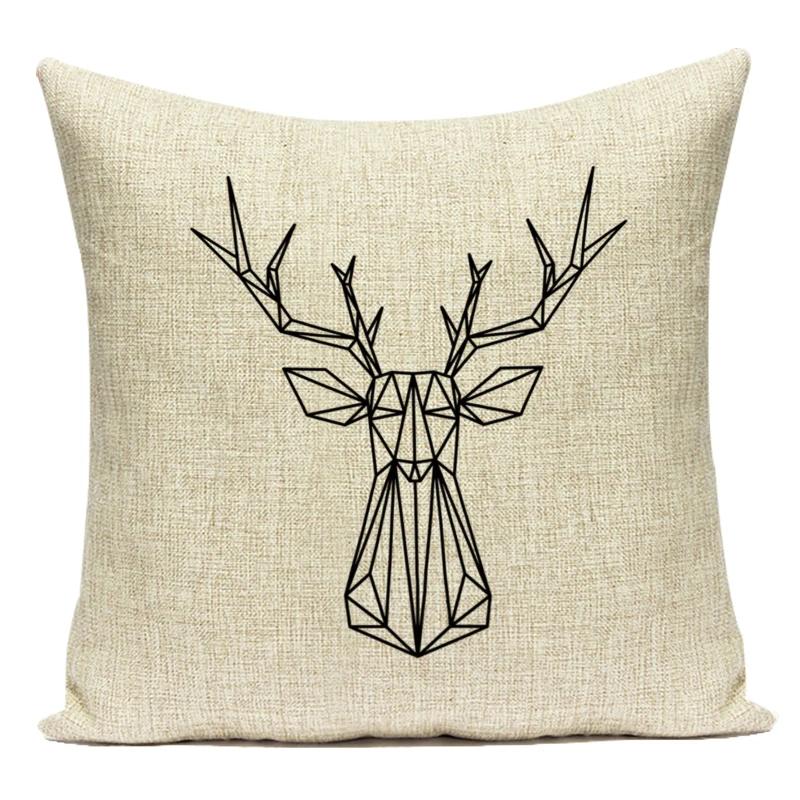 Simple Black White Cushion Animal Letters Coffee Home Polyester Pillowcase Car Sofa Home Decorative Throw Pillow Covers