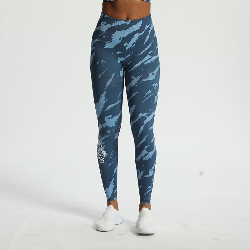 

Бесшовные высокоэластичные штаны для йоги с принтом головы волка для женщин - леггинсы для фитнеса осень-зима Medium