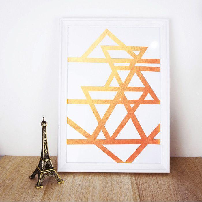 Feuille transfert métallisée cuivré x3 + feuille adhésive double face x2