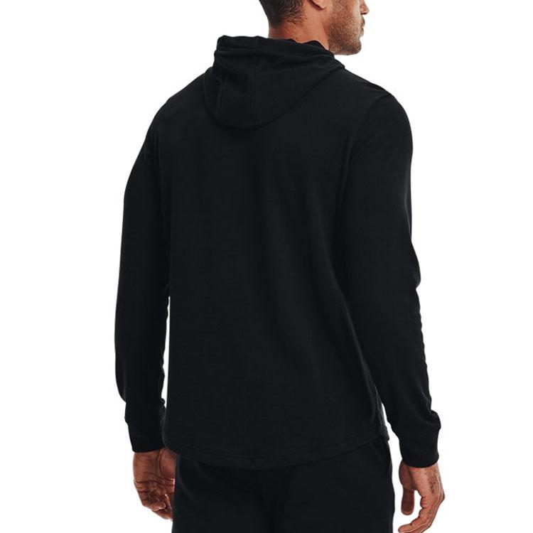 Under Armour Hétköznapi Sportos Kapucnis Pulóver Húzózsinórral Hosszú Ujjú Férfi Felső Fekete 1370390-001