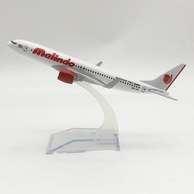 Legierungsflugzeug 1:400er Maßstab 16CM Flugzeugmodell Malindo Airlines B737 Passagiermodell Sammlung Display für Luftfahrtenthusiasten